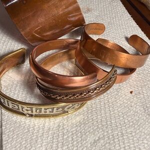 Copper and Brass Cuff Bracelet Set
